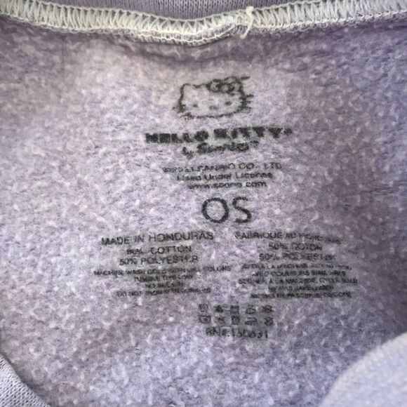 Hello Kitty by Sanrio Womens OS Purple Graphic Sweatshirt Crew Neck Long Sleeve - Picture 3 of 9